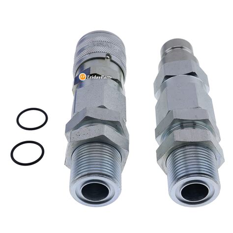 FridayParts Hydraulic Quick Connect Coupler Set Compatible for 